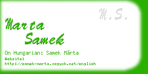 marta samek business card